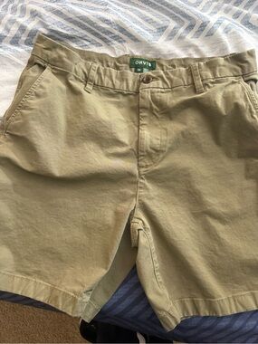Orvis Men's Olive Green Flat Front Chino Shorts size 34